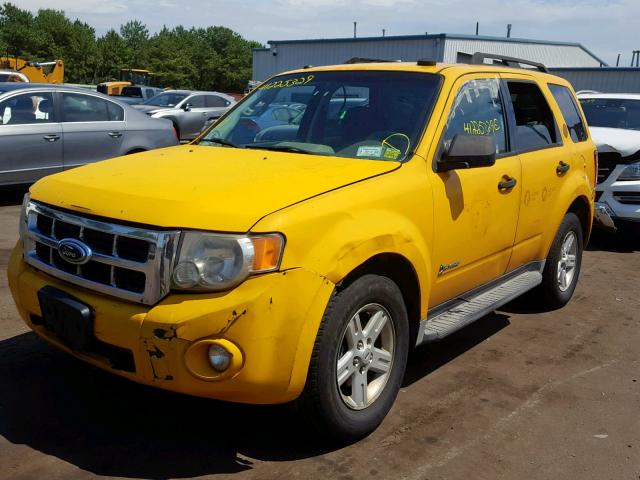 1FMCU49319KC41293 - 2009 FORD ESCAPE HYB YELLOW photo 2