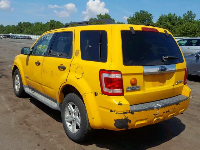 1FMCU49319KC41293 - 2009 FORD ESCAPE HYB YELLOW photo 3