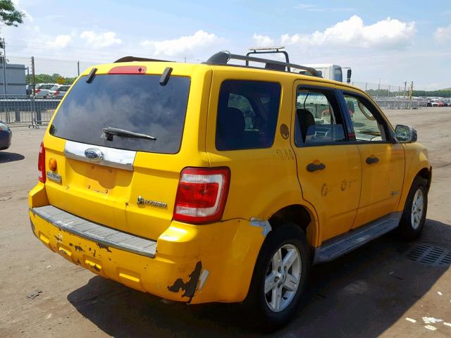 1FMCU49319KC41293 - 2009 FORD ESCAPE HYB YELLOW photo 4
