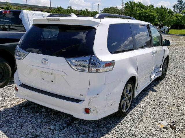 5TDXZ3DC2JS952216 - 2018 TOYOTA SIENNA SE WHITE photo 4