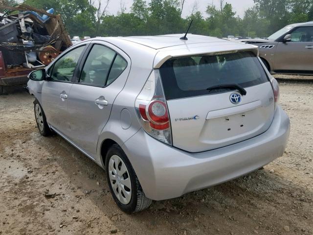 JTDKDTB39C1001488 - 2012 TOYOTA PRIUS C SILVER photo 3