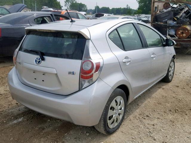 JTDKDTB39C1001488 - 2012 TOYOTA PRIUS C SILVER photo 4