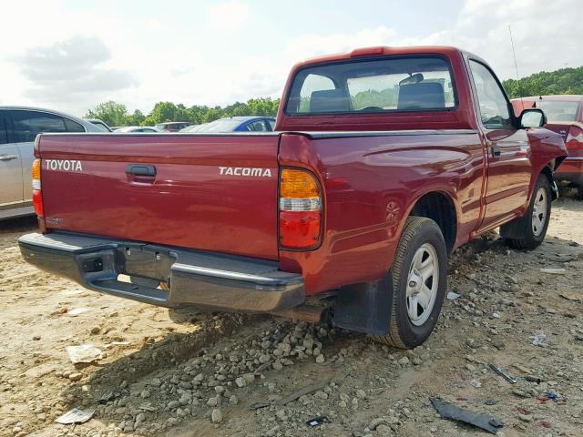 5TENL42N83Z236638 - 2003 TOYOTA TACOMA RED photo 4