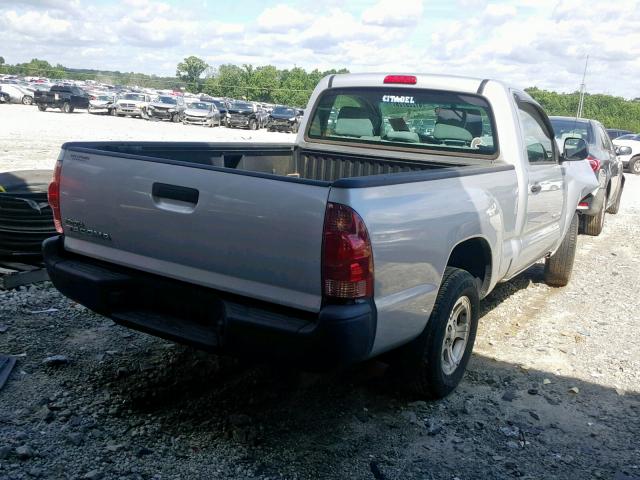 5TENX22N07Z441711 - 2007 TOYOTA TACOMA SILVER photo 4