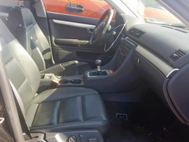 WAUAF68E15A470512 - 2005 AUDI A4 2.0T BLACK photo 5
