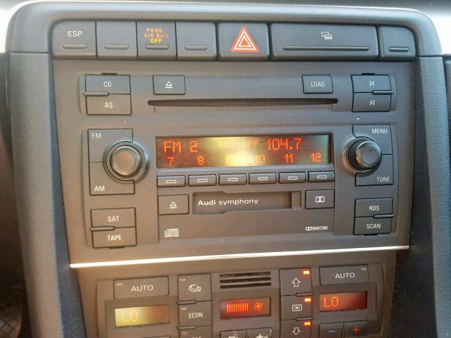 WAUAF68E15A470512 - 2005 AUDI A4 2.0T BLACK photo 9