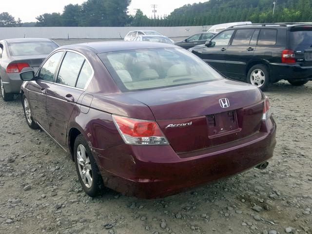 1HGCP26468A048513 - 2008 HONDA ACCORD LXP BURGUNDY photo 3