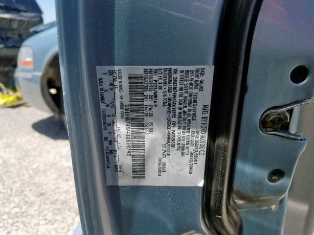 2MEFM74W43X619792 - 2003 MERCURY GRAND MARQ BLUE photo 10