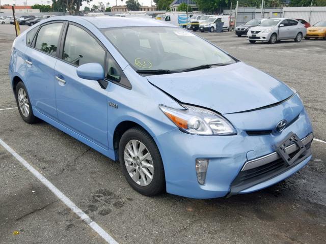 JTDKN3DPXE3053748 - 2014 TOYOTA PRIUS PLUG BLUE photo 1