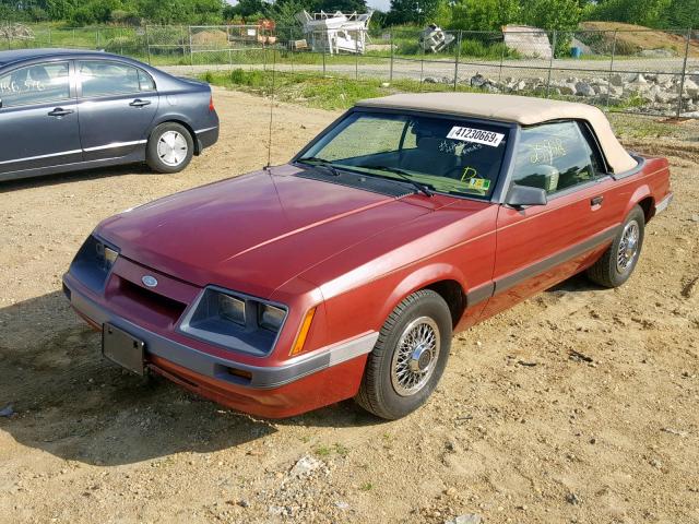 1FABP2739FF217378 - 1985 FORD MUSTANG LX BURGUNDY photo 2