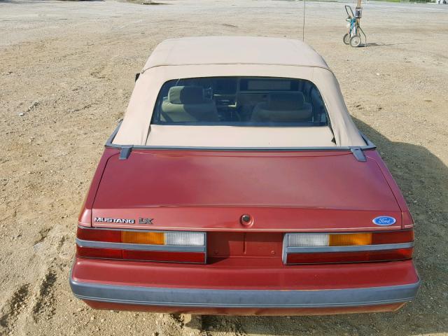 1FABP2739FF217378 - 1985 FORD MUSTANG LX BURGUNDY photo 9