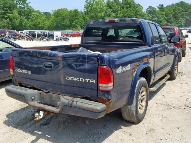 1D7HG38ZX3S369109 - 2003 DODGE DAKOTA QUA BLUE photo 4