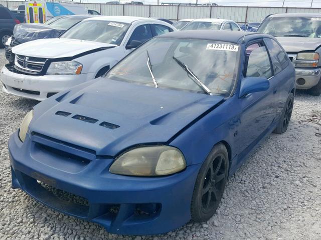 2HGEJ6447VH120062 - 1997 HONDA CIVIC DX BLUE photo 2