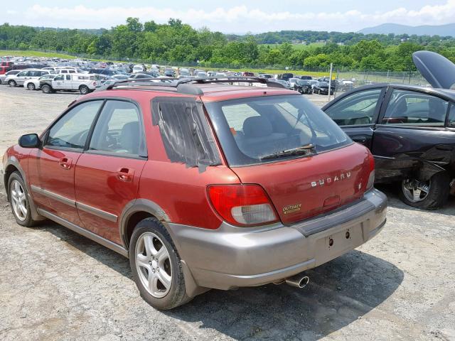 JF1GG68592H800478 - 2002 SUBARU IMPREZA OU MAROON photo 3