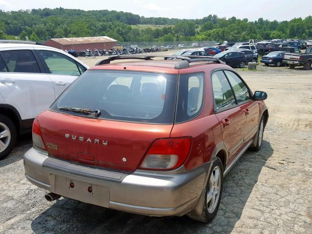 JF1GG68592H800478 - 2002 SUBARU IMPREZA OU MAROON photo 4