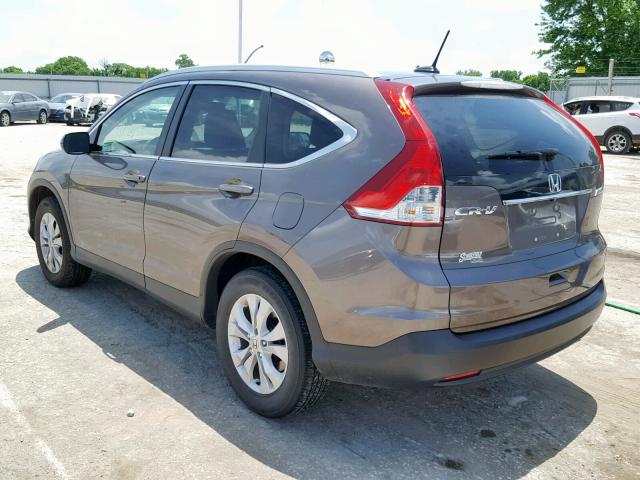 2HKRM4H78EH713856 - 2014 HONDA CR-V EXL BROWN photo 3