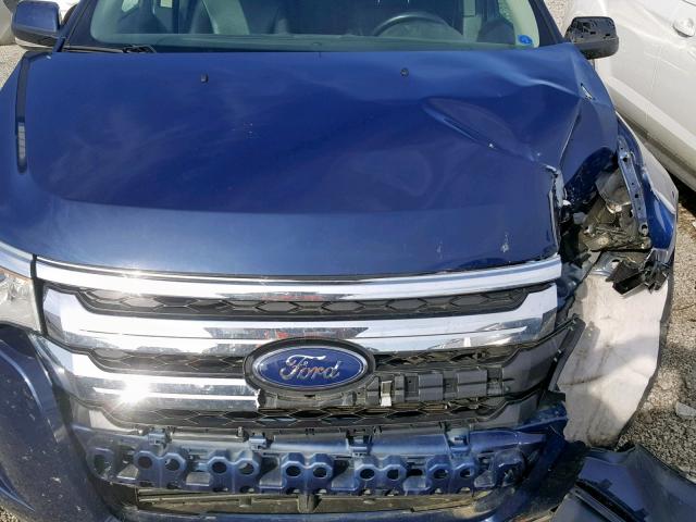 2FMDK3J98CBA70757 - 2012 FORD EDGE SEL BLUE photo 7