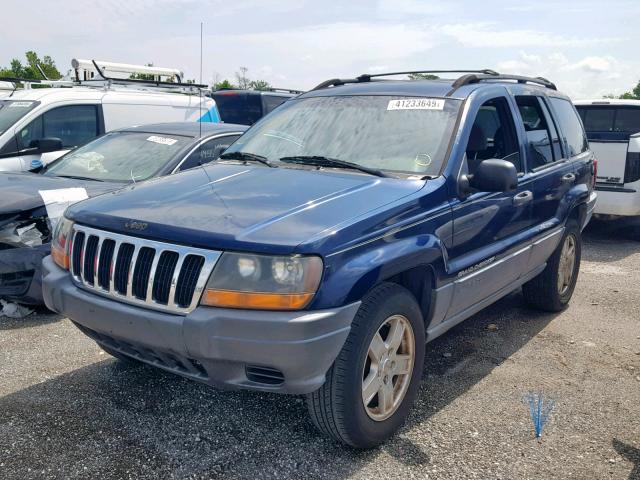 1J4GW48S21C505400 - 2001 JEEP GRAND CHER BLUE photo 2