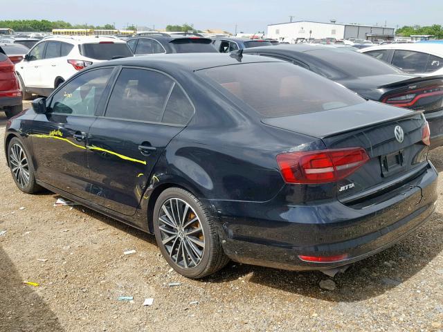 3VWD17AJ1GM307308 - 2016 VOLKSWAGEN JETTA SPOR BLACK photo 3