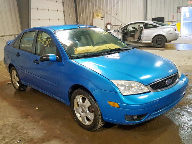 1FAHP34N57W191255 - 2007 FORD FOCUS ZX4 BLUE photo 1