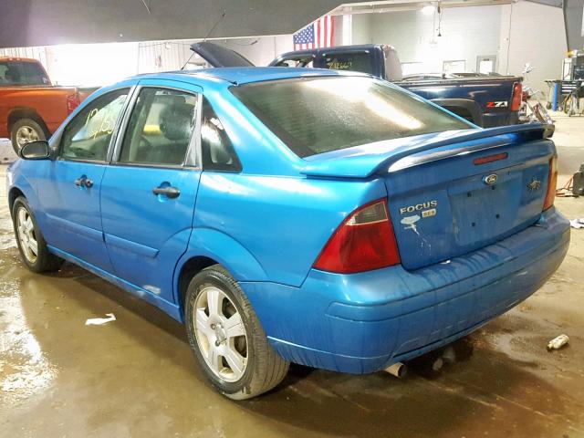 1FAHP34N57W191255 - 2007 FORD FOCUS ZX4 BLUE photo 3