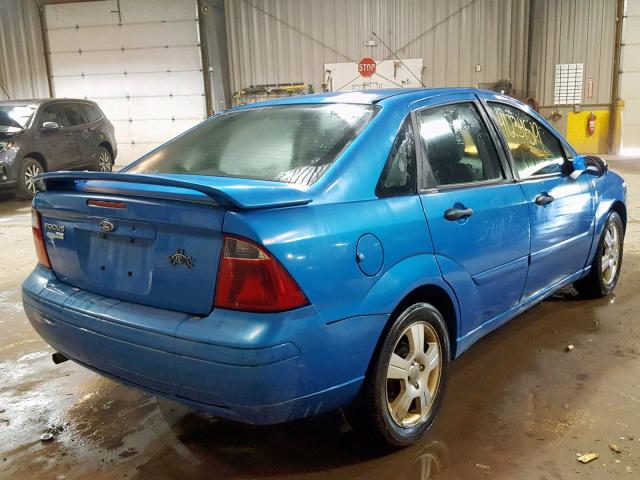 1FAHP34N57W191255 - 2007 FORD FOCUS ZX4 BLUE photo 4