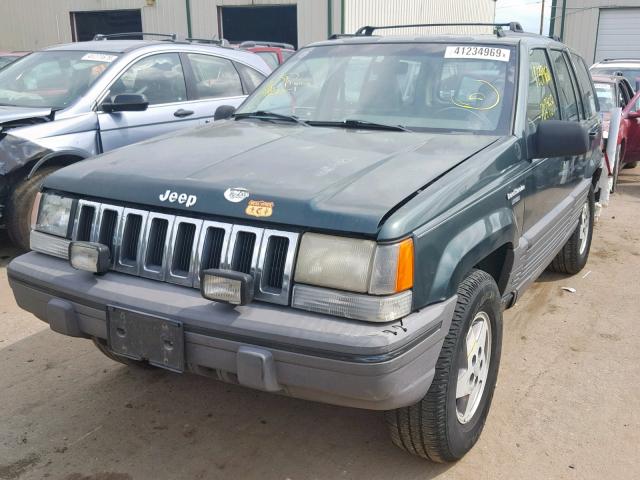 1J4GZ58S7PC624789 - 1993 JEEP GRAND CHER GREEN photo 2