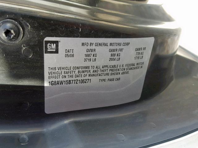 1G8AW15B77Z106271 - 2007 SATURN ION LEVEL WHITE photo 10