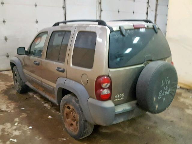 1J4GL48K85W533117 - 2005 JEEP LIBERTY SP BEIGE photo 3