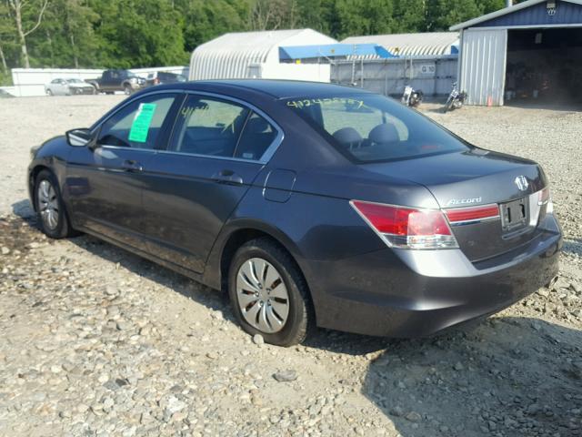 1HGCP2F33CA088810 - 2012 HONDA ACCORD LX GRAY photo 3