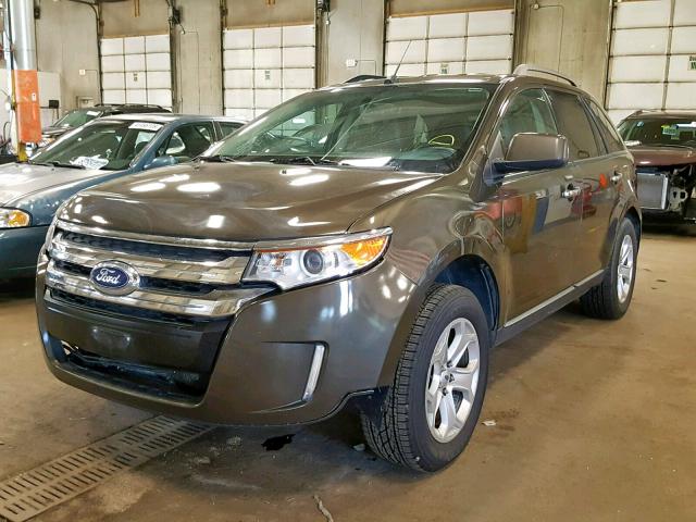 2FMDK4JC3BBA31364 - 2011 FORD EDGE SEL BLACK photo 2