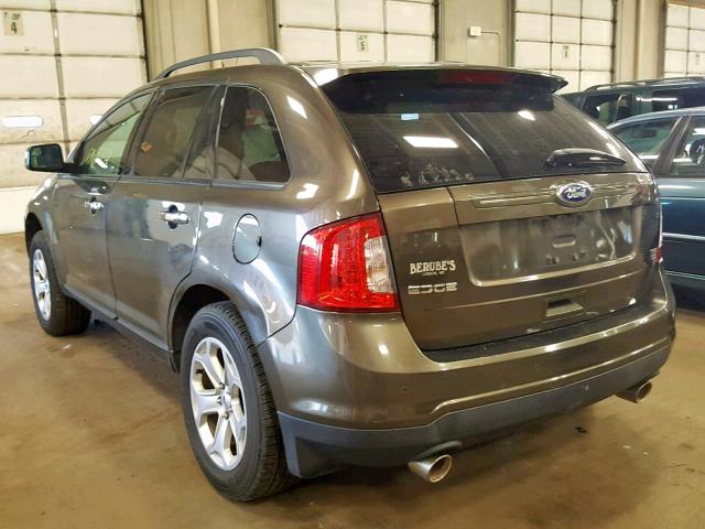 2FMDK4JC3BBA31364 - 2011 FORD EDGE SEL BLACK photo 3