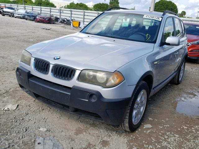 WBXPA73434WC44222 - 2004 BMW X3 2.5I SILVER photo 2