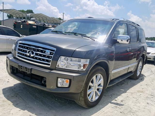 5N3AA08D78N913462 - 2008 INFINITI QX56 GRAY photo 2