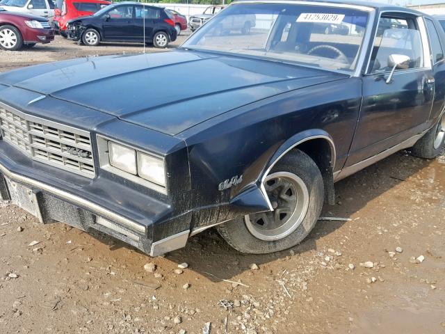 1G1GZ37H3FR189029 - 1985 CHEVROLET MONTE CARL BLACK photo 9