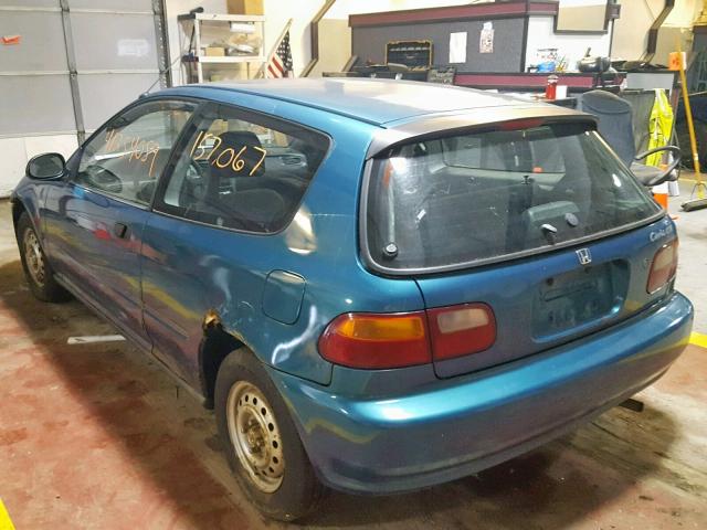 2HGEH2351SH523108 - 1995 HONDA CIVIC CX GREEN photo 3