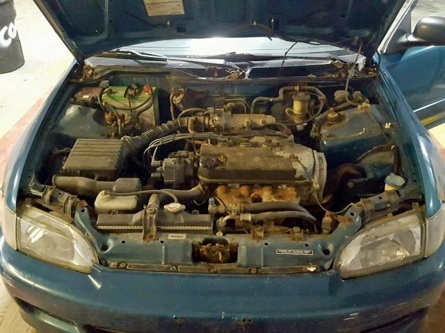 2HGEH2351SH523108 - 1995 HONDA CIVIC CX GREEN photo 7