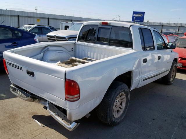 1B7HL2AN01S327312 - 2001 DODGE DAKOTA QUA WHITE photo 4