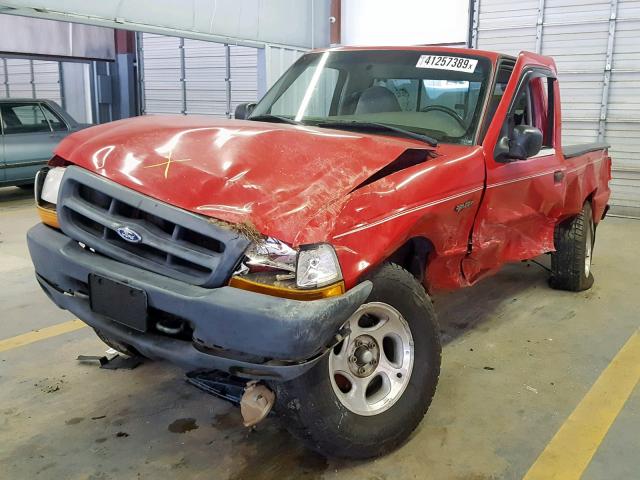 1FTYR10V0YPA76735 - 2000 FORD RANGER RED photo 2