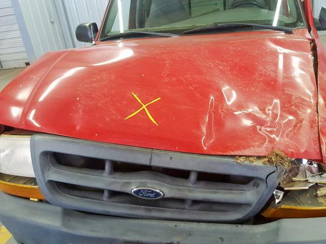 1FTYR10V0YPA76735 - 2000 FORD RANGER RED photo 7