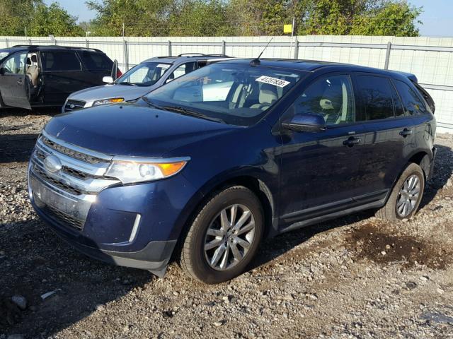 2FMDK3J97CBA33750 - 2012 FORD EDGE SEL BLUE photo 2