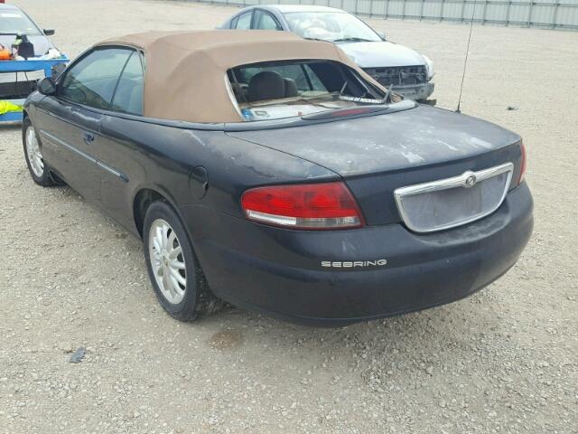 1C3EL55UX1N625696 - 2001 CHRYSLER SEBRING LX BLACK photo 3