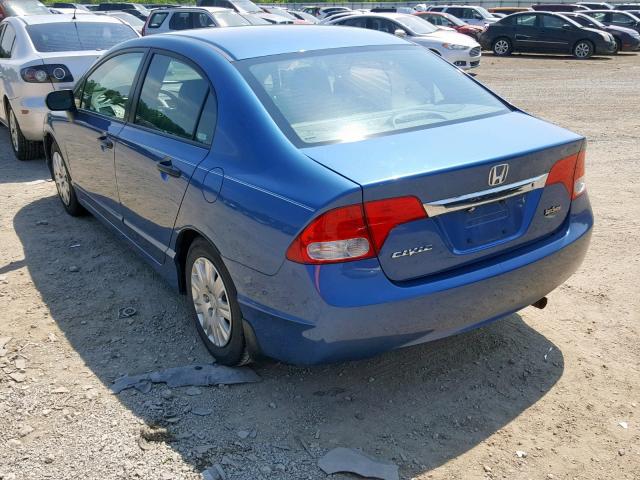 19XFA16359E028640 - 2009 HONDA CIVIC VP BLUE photo 3