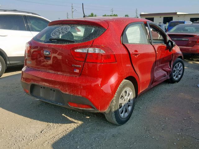 KNADN5A36D6203712 - 2013 KIA RIO EX RED photo 4