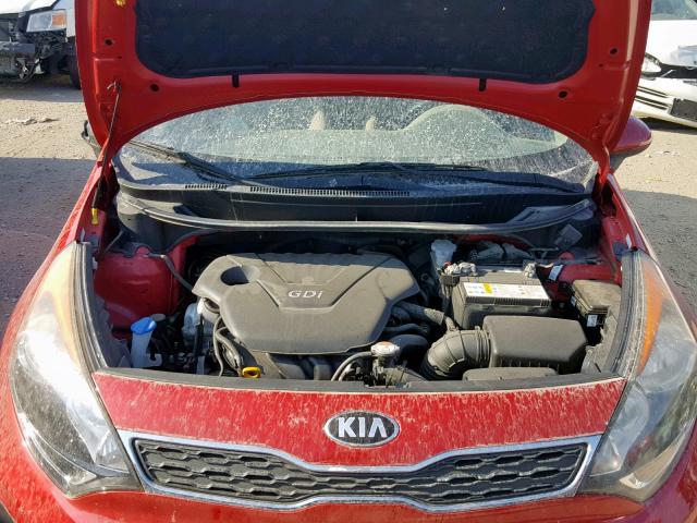 KNADN5A36D6203712 - 2013 KIA RIO EX RED photo 7