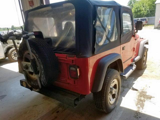 1J4FY29P2VP417871 - 1997 JEEP WRANGLER / RED photo 4