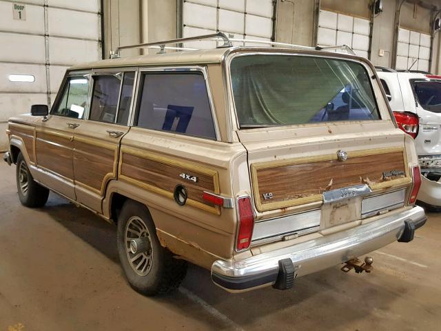 1J4GS5877KP102536 - 1989 JEEP GRAND WAGO TAN photo 3