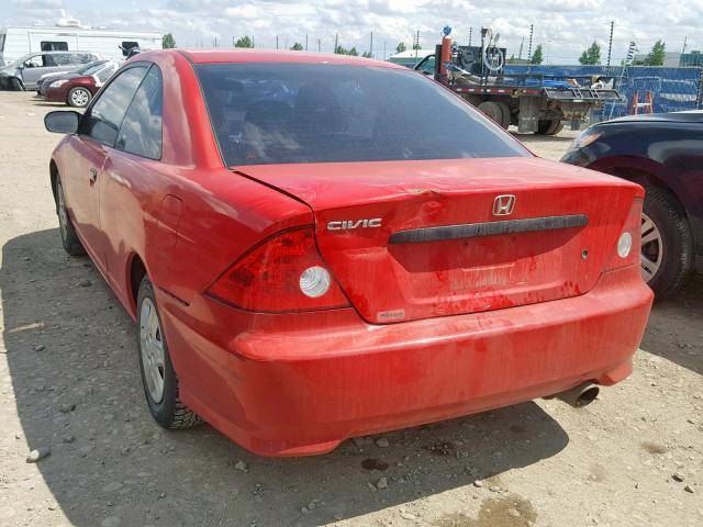 1HGEM22225L812234 - 2005 HONDA CIVIC DX RED photo 3