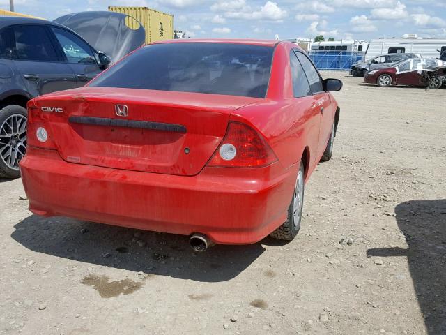 1HGEM22225L812234 - 2005 HONDA CIVIC DX RED photo 4