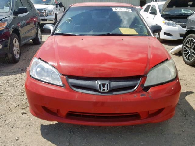 1HGEM22225L812234 - 2005 HONDA CIVIC DX RED photo 9